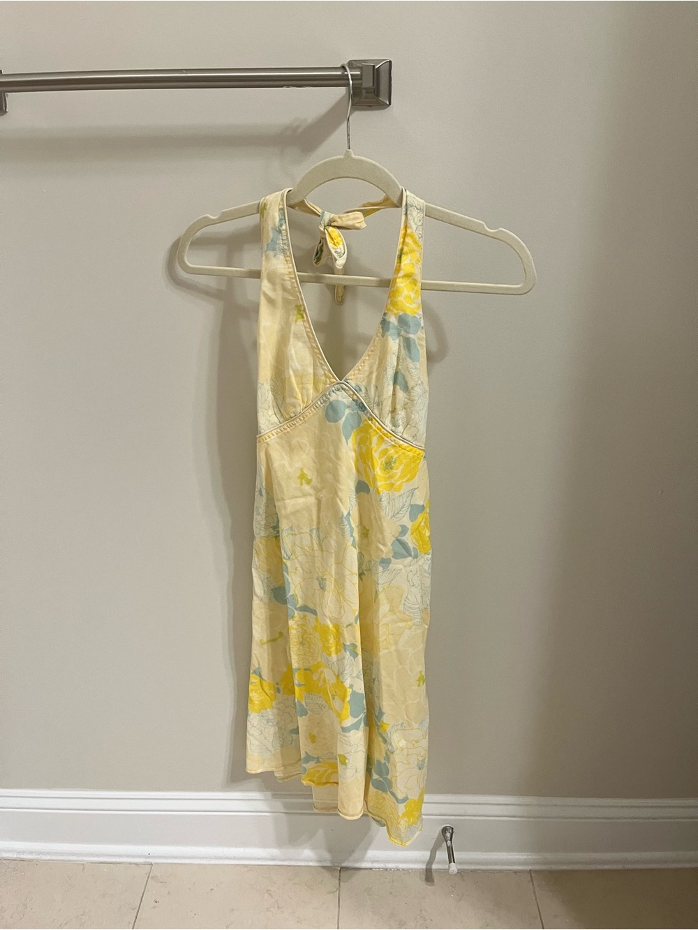 Y2K Free People Floral Halter Dress Size 2